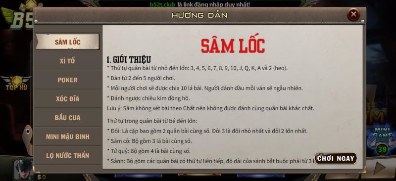 Sâm lốc B52 Club